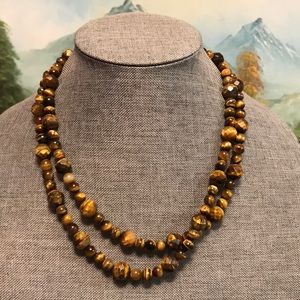 Jay king sterling silver tigers eye long beaded necklace